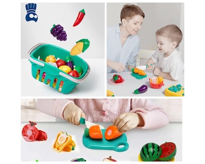 Foto 6 | Foto 6 | Juguetes Para Cortar Frutas Y Verduras Bluelander 30 Pz Color Varios Cognitivo Y Perceptual Juguetes De Cocina No Tóxicos