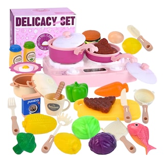 Foto 1 | Foto 1 | Juguete De Cocina Para Niños Luz Sonido Agua Vapor Spray 29 Pcs Violeta