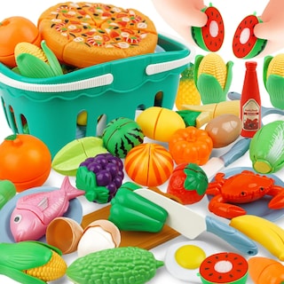 Foto 1 | Foto 1 | Xtellar Set De Cocina Educativo Para Niños Con Frutas Y Verduras Para Cortar De 70 Piezas