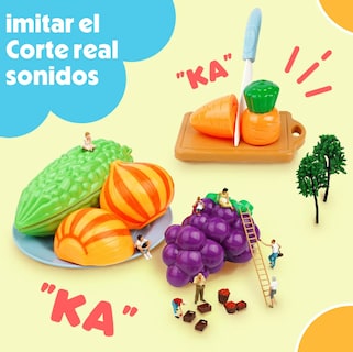 Foto 4 | Foto 4 | Xtellar Set De Cocina Educativo Para Niños Con Frutas Y Verduras Para Cortar De 70 Piezas