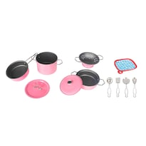 Juguete Set De Cocina De 11 Pzs De Acero  Infantil Color Rosa