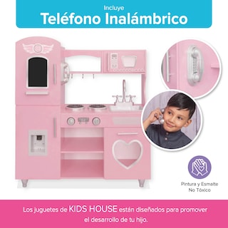 Foto 6 | Foto 6 | Cocinita con Sonido de Madera Kids House Deluxe color Rosa