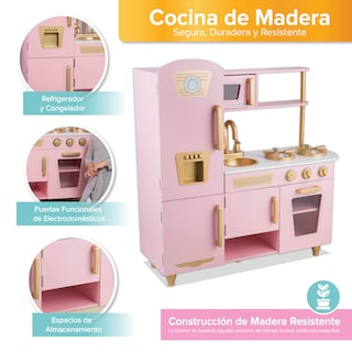 Foto 5 | Foto 5 | Cocina de Juguete de Madera Kids House color Rosa Pink And Gold