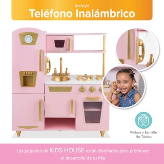Foto 6 | Foto 6 | Cocina de Juguete de Madera Kids House color Rosa Pink And Gold