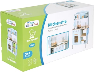 Foto 4 | Foto 4 | Toy Kitchen, Nuevos Juguetes Clásicos De Madera Azul Con Cocina Eléctrica - Venta Internacional.