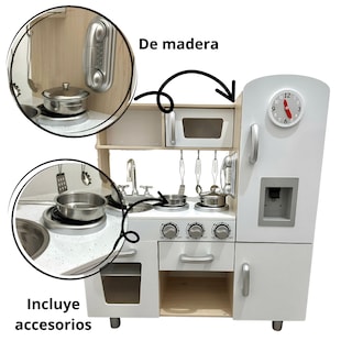 Foto 2 | Foto 2 | Cocina Infantil Moderna de Juguete Madera Color Blanco con Beige