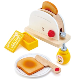 Foto 1 | Foto 1 | Set De Tostadora Pretend Play En Forma De Madera Blanca Para Niños En Edad Preescolar - Venta Internacional.