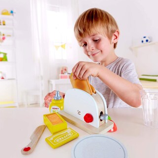 Foto 3 | Foto 3 | Set De Tostadora Pretend Play En Forma De Madera Blanca Para Niños En Edad Preescolar - Venta Internacional.