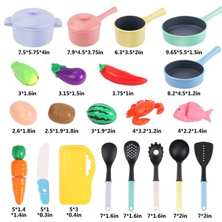 Foto 6 | Foto 6 | Juego De Accesorios De Cocina Play Kitchen Accessories Gilobaby Con Ollas Y Sartenes, Color Rojo - Venta Internacional.