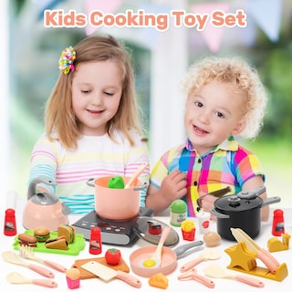 Foto 2 | Foto 2 | Juego De Accesorios De Cocina Play Cute Stone Kids Con Placa De Cocina, 37 Piezas - Venta Internacional.