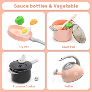 Foto 4 | Foto 4 | Juego De Accesorios De Cocina Play Cute Stone Kids Con Placa De Cocina, 37 Piezas - Venta Internacional.