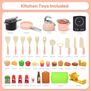 Foto 6 | Foto 6 | Juego De Accesorios De Cocina Play Cute Stone Kids Con Placa De Cocina, 37 Piezas - Venta Internacional.