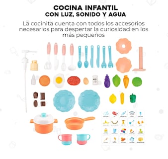 Foto 4 | Foto 4 | Cocina Infantil Juguete Niños Con Luz Sonido + 53 Accesorios