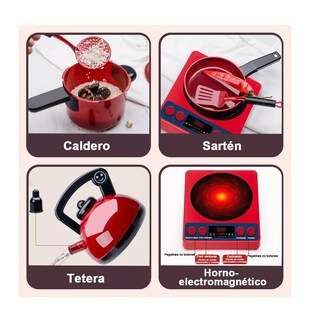 Foto 2 | Foto 2 | Juguetes de Cocina BELUG para Niños Utensilios Cocina Comida Rojo 61 Piezas