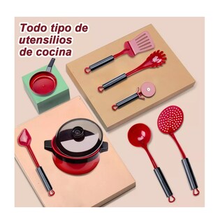Foto 4 | Foto 4 | Juguetes de Cocina BELUG para Niños Utensilios Cocina Comida Rojo 61 Piezas