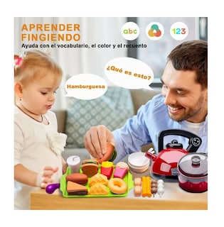 Foto 6 | Foto 6 | Juguetes de Cocina BELUG para Niños Utensilios Cocina Comida Rojo 61 Piezas