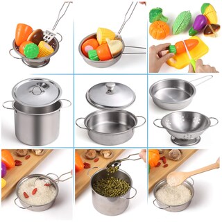 Foto 4 | Foto 4 | Venta Internacional - Set De Cocina Pretend Play Juboury Con Utensilios De Cocina De Acero Inoxidable