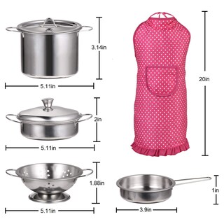 Foto 6 | Foto 6 | Venta Internacional - Set De Cocina Pretend Play Juboury Con Utensilios De Cocina De Acero Inoxidable