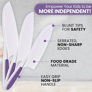 Foto 3 | Foto 3 | Juego De Cuchillos Zulay Kids De 3 Piezas Para Cocinar Y Hornear De Verdad, Color Morado - Venta Internacional.