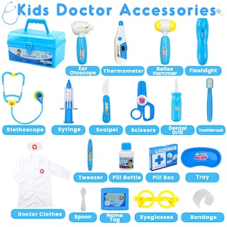 Foto 5 | Foto 5 | Venta Internacional - Kit Médico Fajiabao Para Niños Pequeños De 3 A 5 Años Con Abrigo Y Funda