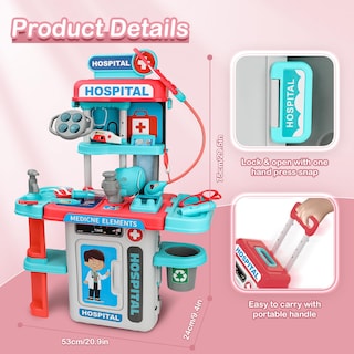 Foto 7 | Foto 7 | Set Doctor Kit Deao Pretend Medical Station Para Niños (rosa) - Venta Internacional.