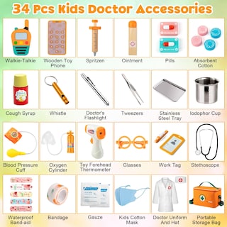 Foto 3 | Foto 3 | Kit Médico Efo Shm Para Niños De 3 A 5 Años Con Estetoscopio, 34 Unidades - Venta Internacional.