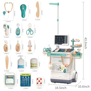 Foto 7 | Foto 7 | Juguete Doctor Kit Deejoy Para Niños Con Carrito Médico Y 28 Accesorios - Venta Internacional.