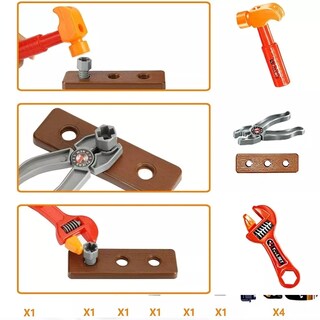 Foto 4 | Foto 4 | Herramientas de Juguete BELUG color Naranja con Mochila para Niños 22 PZAS