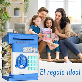 Foto 6 | Foto 6 | Alcancía Electrónica Infantil Con Contraseña, Monedas Y Billetes Para Niños Color Azul
