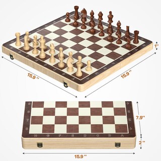 Foto 8 | Foto 8 | Venta Internacional - Juego De Ajedrez Magnético Meuzhen 16 Con Damas Para Adultos Y Niños