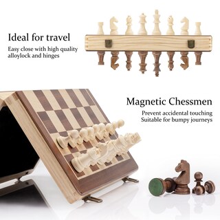 Foto 3 | Foto 3 | Juego De Ajedrez A&a 15, Tablero Plegable Magnético De Madera Con Tamaño King De 3 Cm - Venta Internacional.
