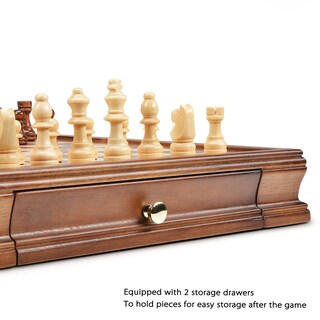 Foto 5 | Foto 5 | Juego De Ajedrez Amerous Magnético De Madera Con Cajones De Almacenamiento - Venta Internacional.