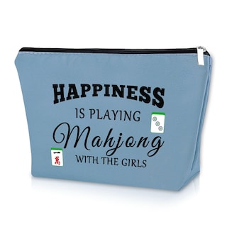 Foto 1 | Foto 1 | Bolsa De Maquillaje Sazuwu Mahjong De Regalo, Tela Oxford Azul, 25 X 17 Cm - Venta Internacional.