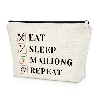 Foto 1 | Foto 1 | Bolsa De Cosméticos Sazuwu Mahjong Lover De Regalo Para Mujer, Color Blanco - Venta Internacional.