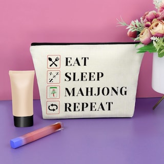 Foto 2 | Foto 2 | Bolsa De Cosméticos Sazuwu Mahjong Lover De Regalo Para Mujer, Color Blanco - Venta Internacional.