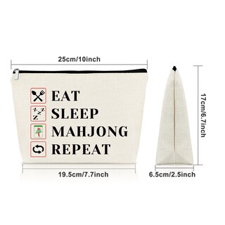 Foto 4 | Foto 4 | Bolsa De Cosméticos Sazuwu Mahjong Lover De Regalo Para Mujer, Color Blanco - Venta Internacional.