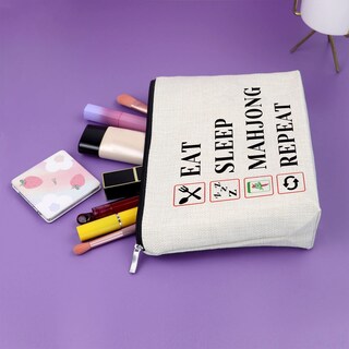 Foto 5 | Foto 5 | Bolsa De Cosméticos Sazuwu Mahjong Lover De Regalo Para Mujer, Color Blanco - Venta Internacional.