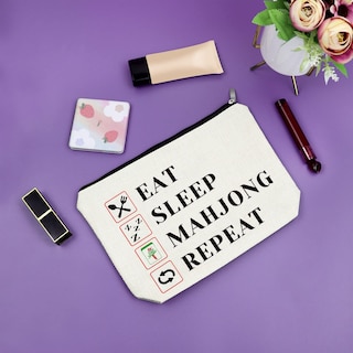 Foto 7 | Foto 7 | Bolsa De Cosméticos Sazuwu Mahjong Lover De Regalo Para Mujer, Color Blanco - Venta Internacional.