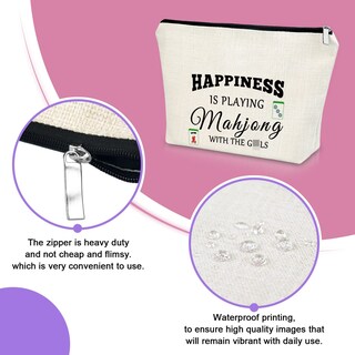 Foto 4 | Foto 4 | Bolsa De Cosméticos Sazuwu Mahjong, Bolsa De Maquillaje De Regalo Para Amantes Del Mahjong - Venta Internacional.