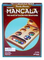 Set Plegable Mancala Pressman De Madera Auténtica Con Piedras Multicolores - Venta Internacional.