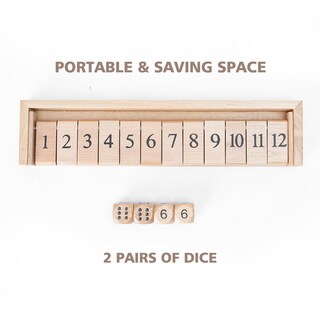 Foto 2 | Foto 2 | Juego De Dados, Juego De Mesa Shut The Box, Tamaño Viaje, Madera - Venta Internacional.