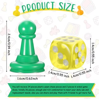Foto 2 | Foto 2 | Juego De Mesa Zhanmai, 40 Piezas, Peones De Ajedrez Con 4 Dados - Venta Internacional.