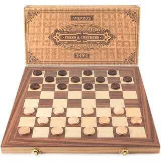 Foto 6 | Foto 6 | Juego De Ajedrez Y Damas Amerous De Madera De 15 Pulgadas Con Caja De Almacenamiento - Venta Internacional.