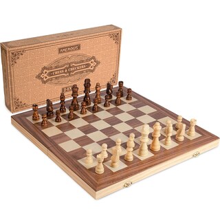 Foto 7 | Foto 7 | Juego De Ajedrez Y Damas Amerous De Madera De 15 Pulgadas Con Caja De Almacenamiento - Venta Internacional.