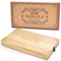 Juego De Mesa Amerous Mancala De Madera Con 72+8 Piedras De Cristal - Venta Internacional.