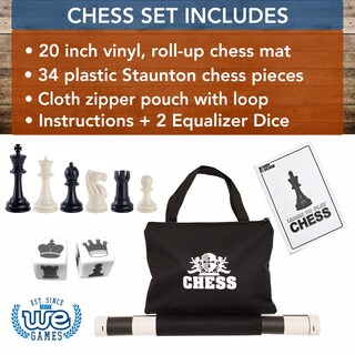 Foto 5 | Foto 5 | Set De Ajedrez We Games Tournament Con Tablero De Vinilo Enrollable, 34 Piezas - Venta Internacional.