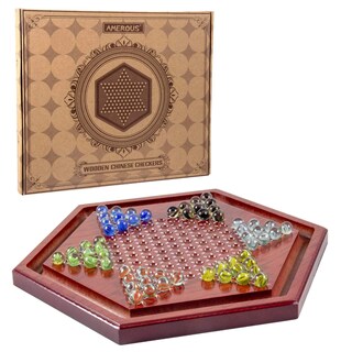 Foto 1 | Foto 1 | Juego De Mesa De Damas Chinas Amerous De Madera De 34,5 Cm Con 60 Canicas - Venta Internacional.