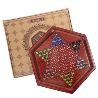 Foto 6 | Foto 6 | Juego De Mesa De Damas Chinas Amerous De Madera De 34,5 Cm Con 60 Canicas - Venta Internacional.
