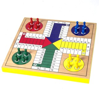 Foto 2 | Foto 2 | Juego De Mesa Amerous Ludo Snakes And Ladders 2 En 1 De Madera De 30,5 Cm - Venta Internacional.