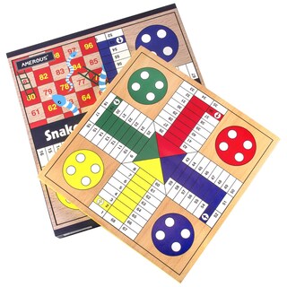 Foto 3 | Foto 3 | Juego De Mesa Amerous Ludo Snakes And Ladders 2 En 1 De Madera De 30,5 Cm - Venta Internacional.